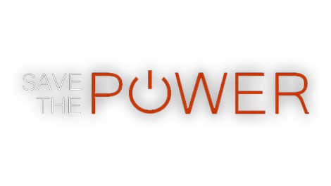 logo firmy Save The Powet na delikatnym szarym tle